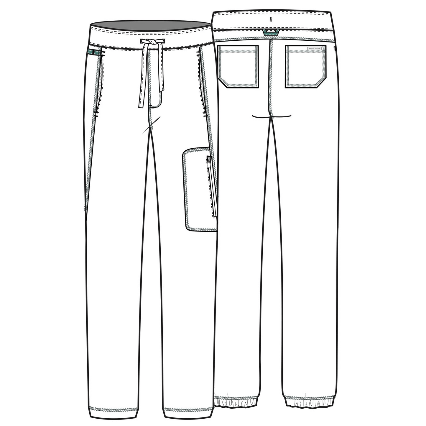 Cherokee Revolution WW012 Jogger Scrubs Pant Men Teal Blue