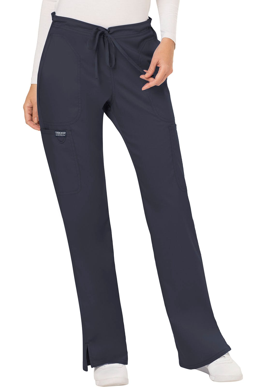 Cherokee WW120P Black MED - Revolution Mid Rise Moderate Flare D.String Pant 1