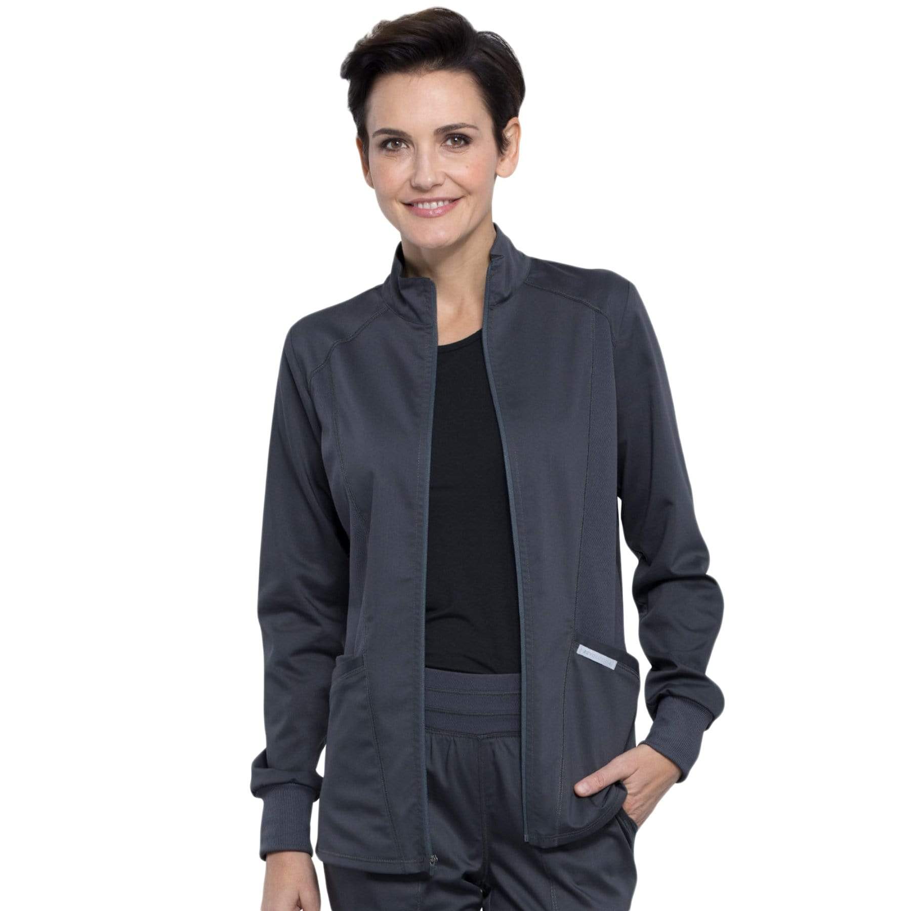 Cherokee Scrubs Jacket M Cherokee Revolution WW301 Scrubs Jacket Women Pewter