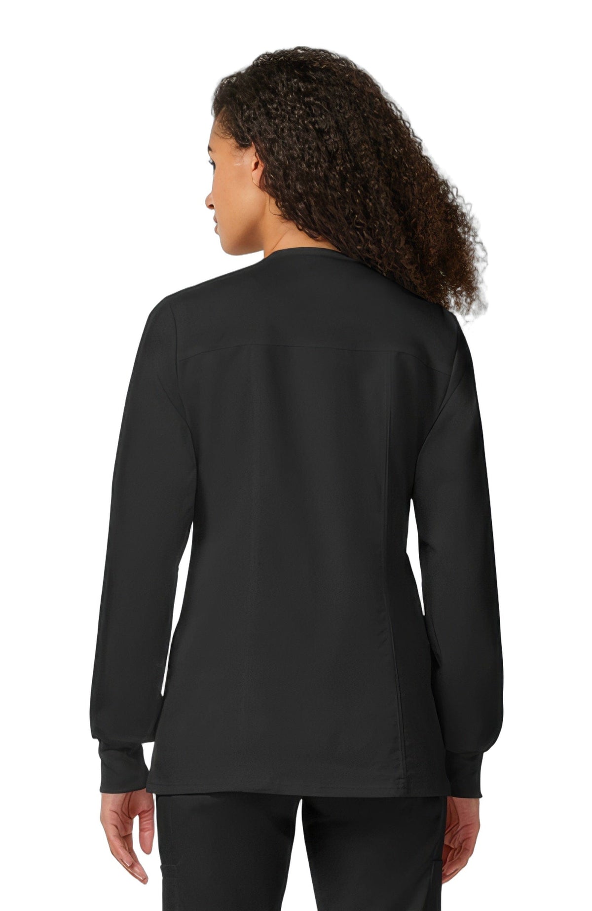 Cherokee Revolution WW310 Women's Snap Front Crew Neck Scrub Jacket Black