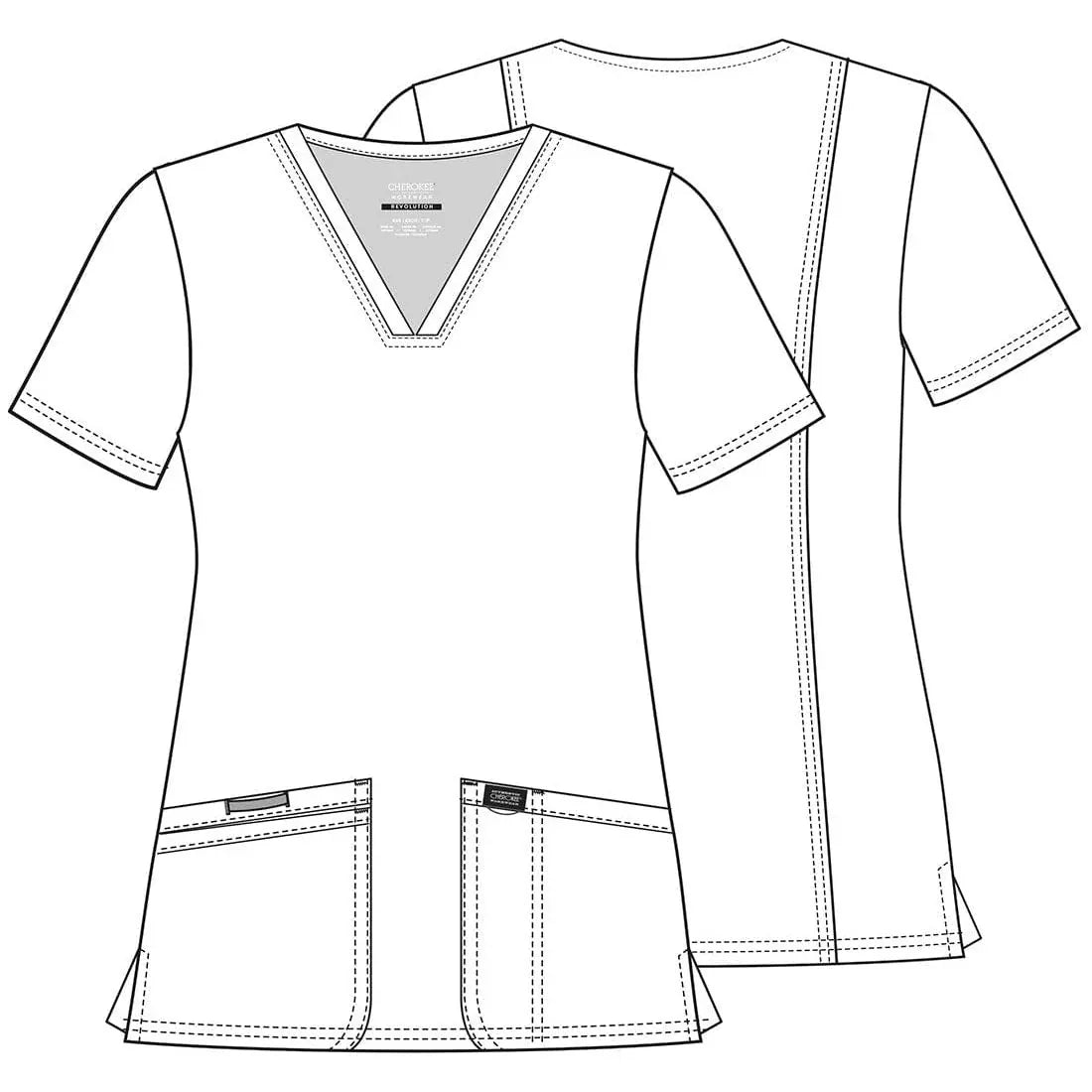 Cherokee Scrubs Top M Cherokee Revolution WW620 Scrubs Top Women Espresso