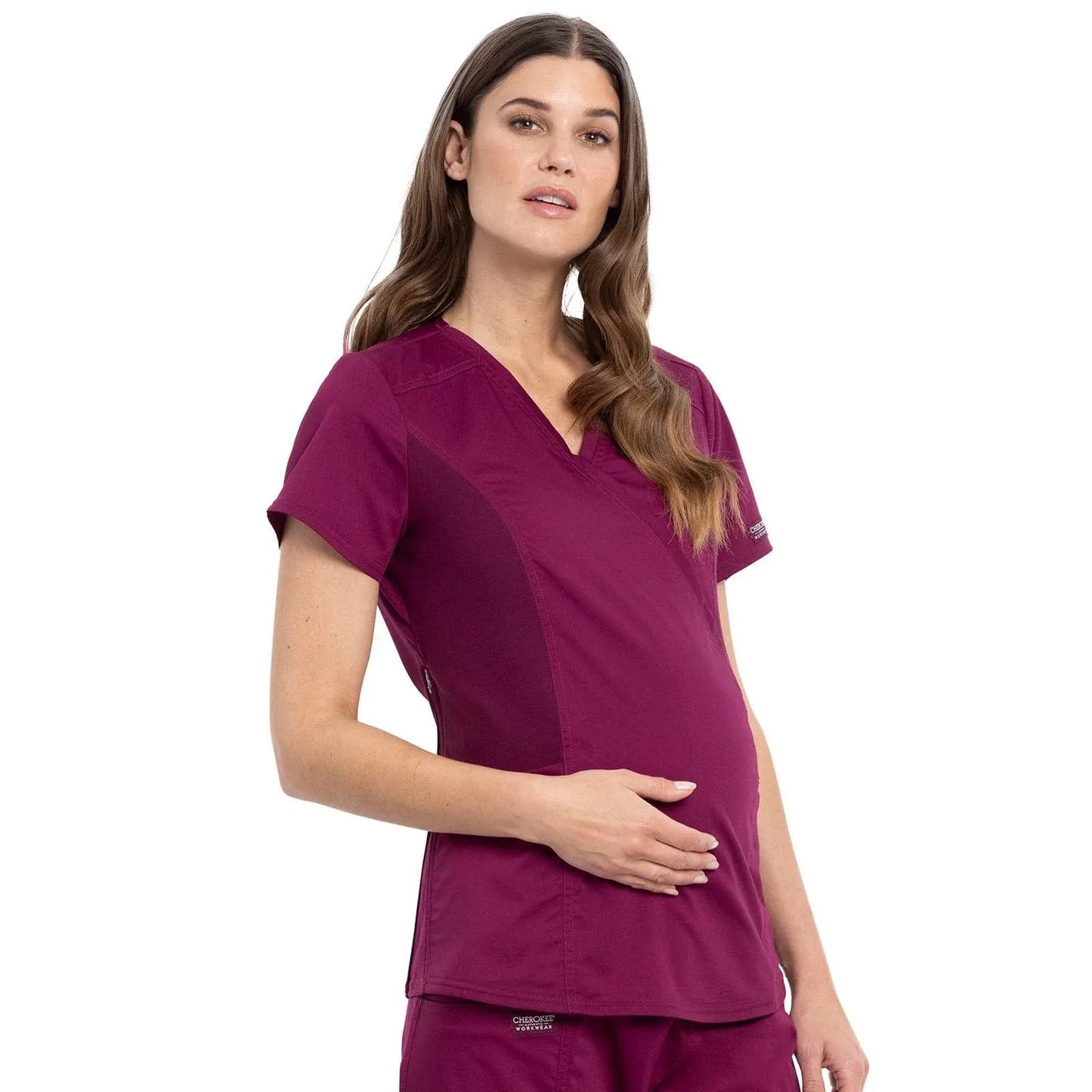 Cherokee Cherokee Workwear WW688 WW Revolution Maternity Top Women WW688WIN-XL Wine
