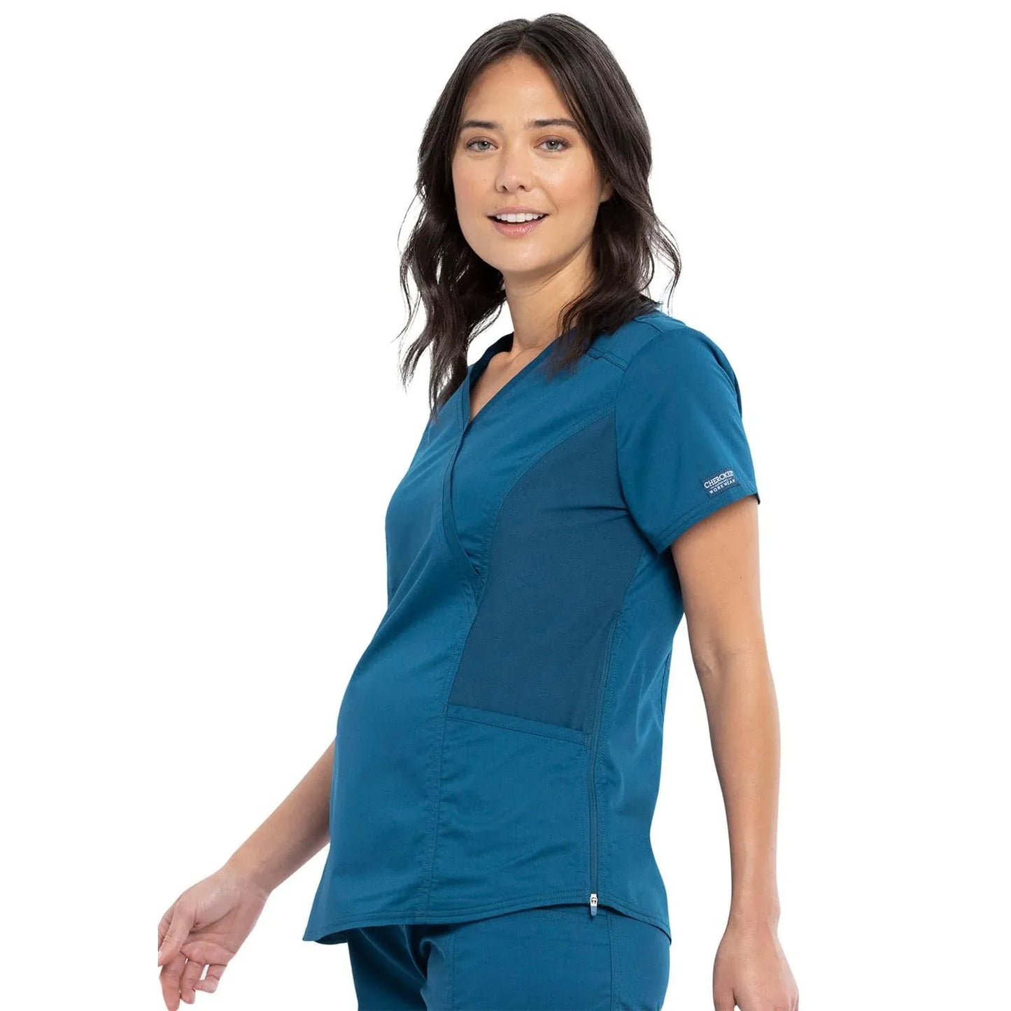 Cherokee Cherokee WW688 Revolution Maternity Top Women Caribbean Blue