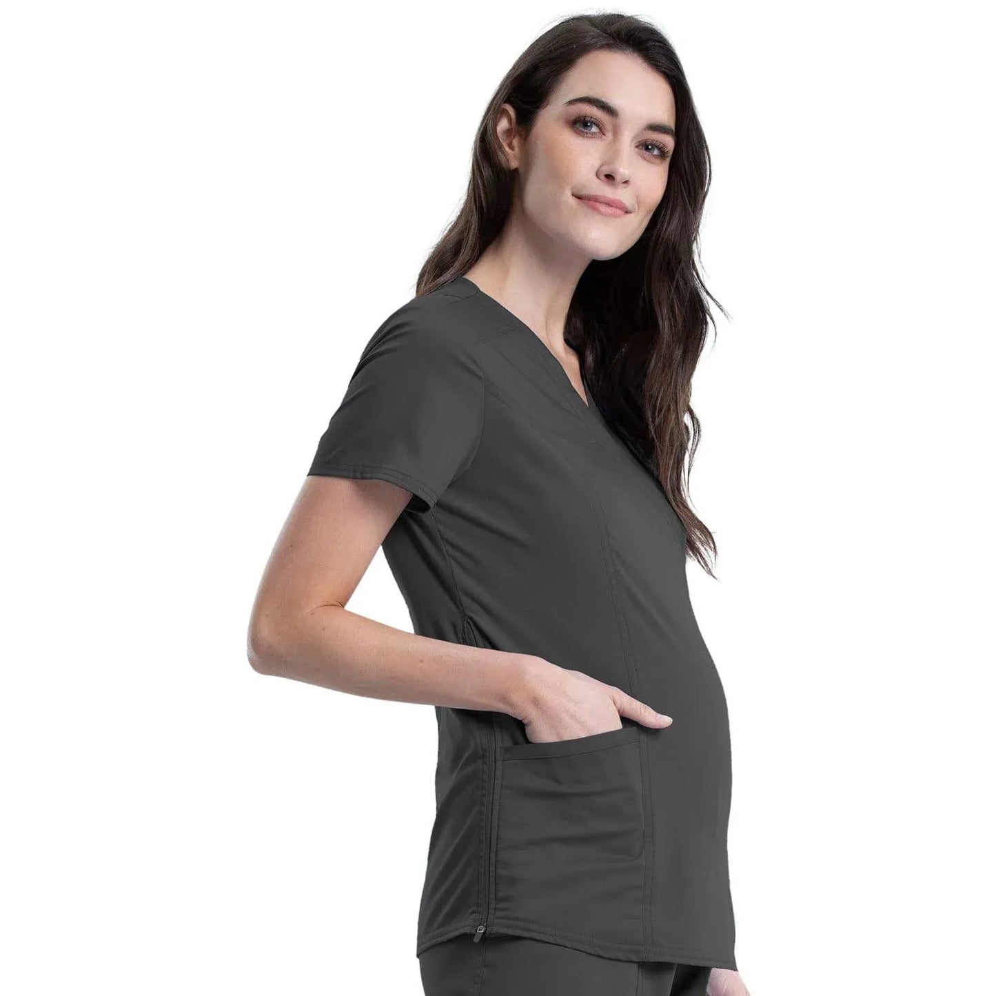 Cherokee Cherokee WW688 Revolution Maternity Top Women Pewter