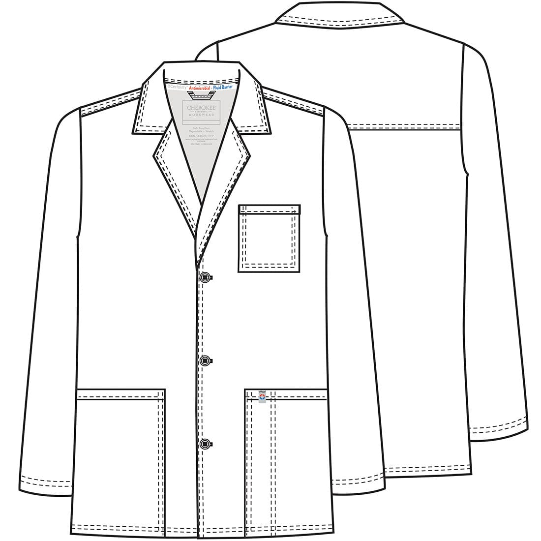 Medshop Australia Cherokee RevTech WW400AB Mens 32 Consultation Lab Coat White
