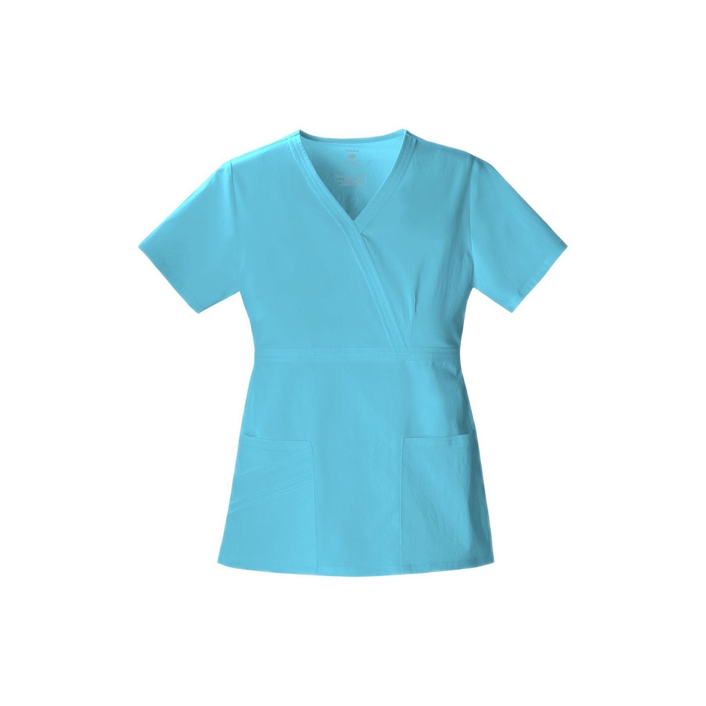 Cherokee Scrubs Top Luxe Mock Wrap Top Blue Wave