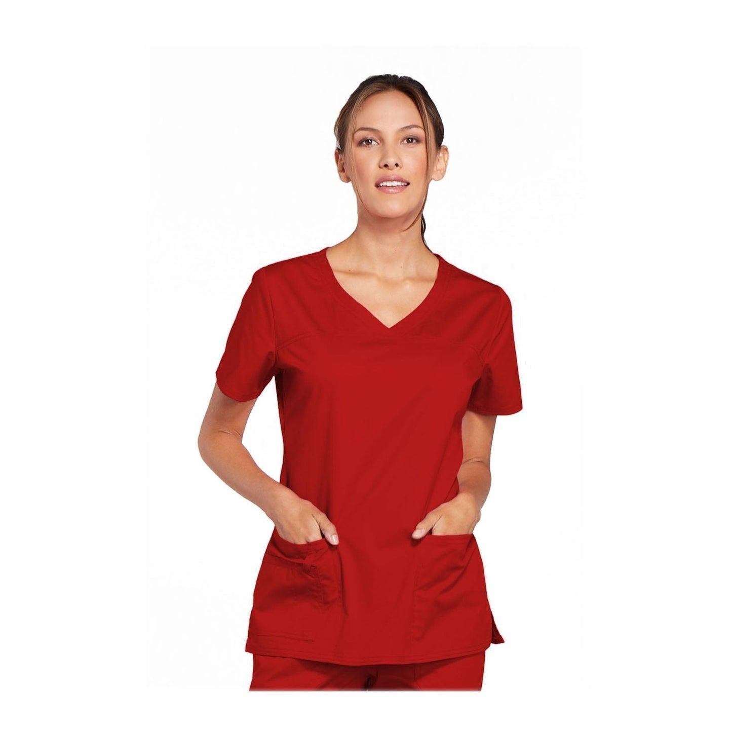 Cherokee Scrubs Workwear 4727 Core Stretch Top Modern Classic Red