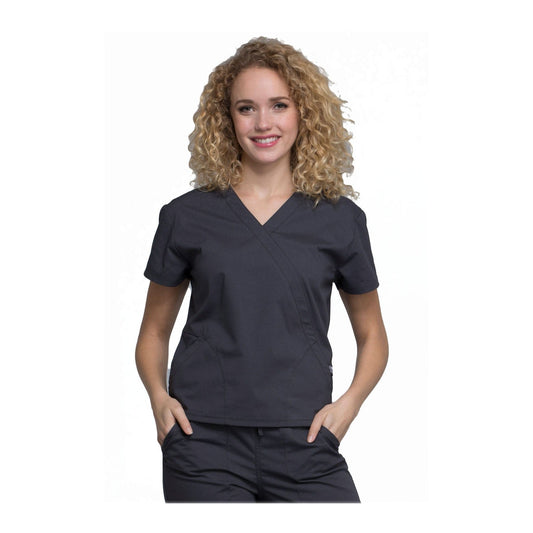 Cherokee Scrubs Workwear WW705 Professionals Top Modern Classic Pewter