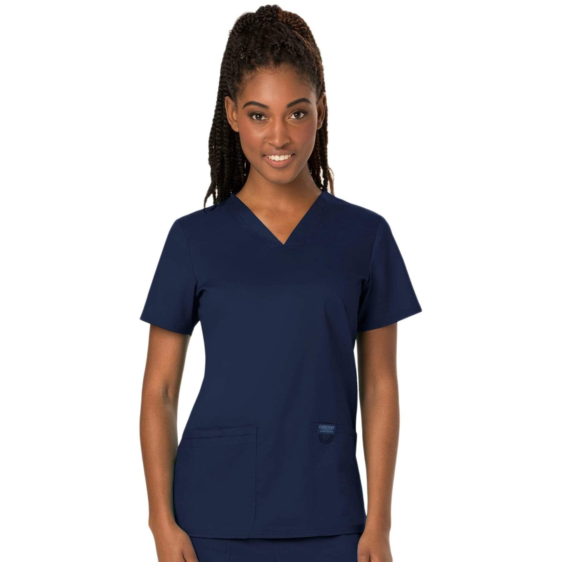 Cherokee V-Neck Scrub Top with Patch Pockets 1