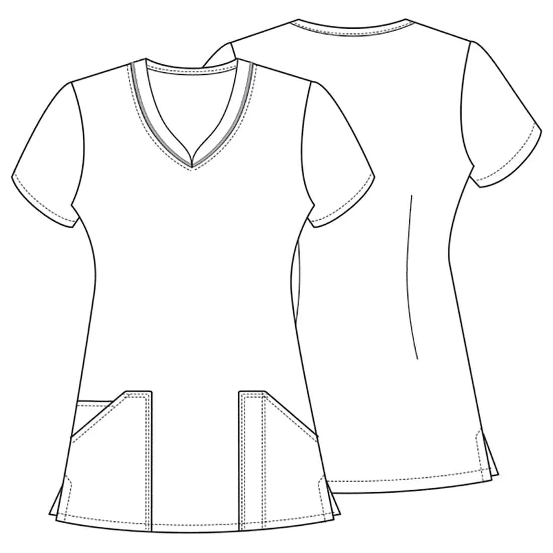 Medshop Australia Cherokee V-Neck Print Top in Pugkin Spice Season