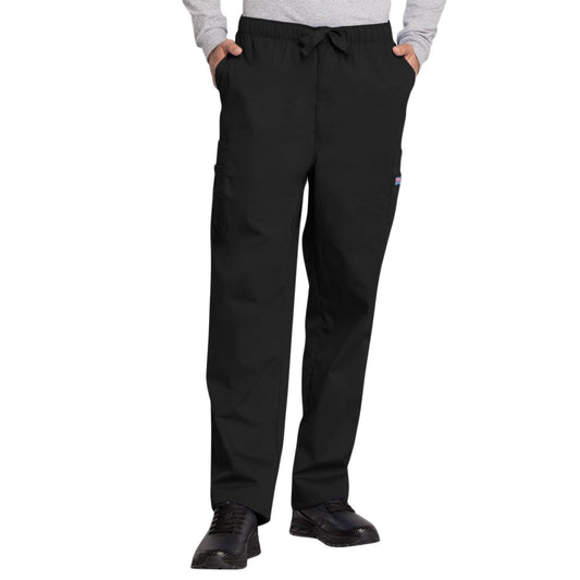 Cherokee Workwear 4000 Scrubs Pants Men's Drawstring Cargo Black