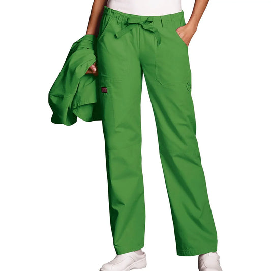 Cherokee Cherokee Workwear 4020 Scrubs Pants Women's Low Rise Drawstring Cargo Aloe