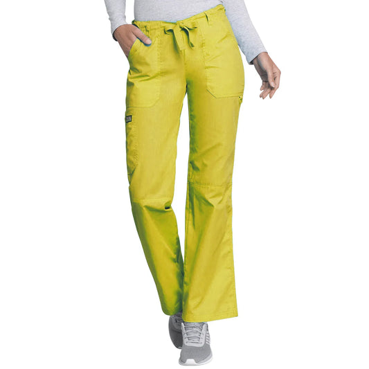 Cherokee Workwear 4020 Scrubs Pants Women's Low Rise Drawstring Cargo Dandelion