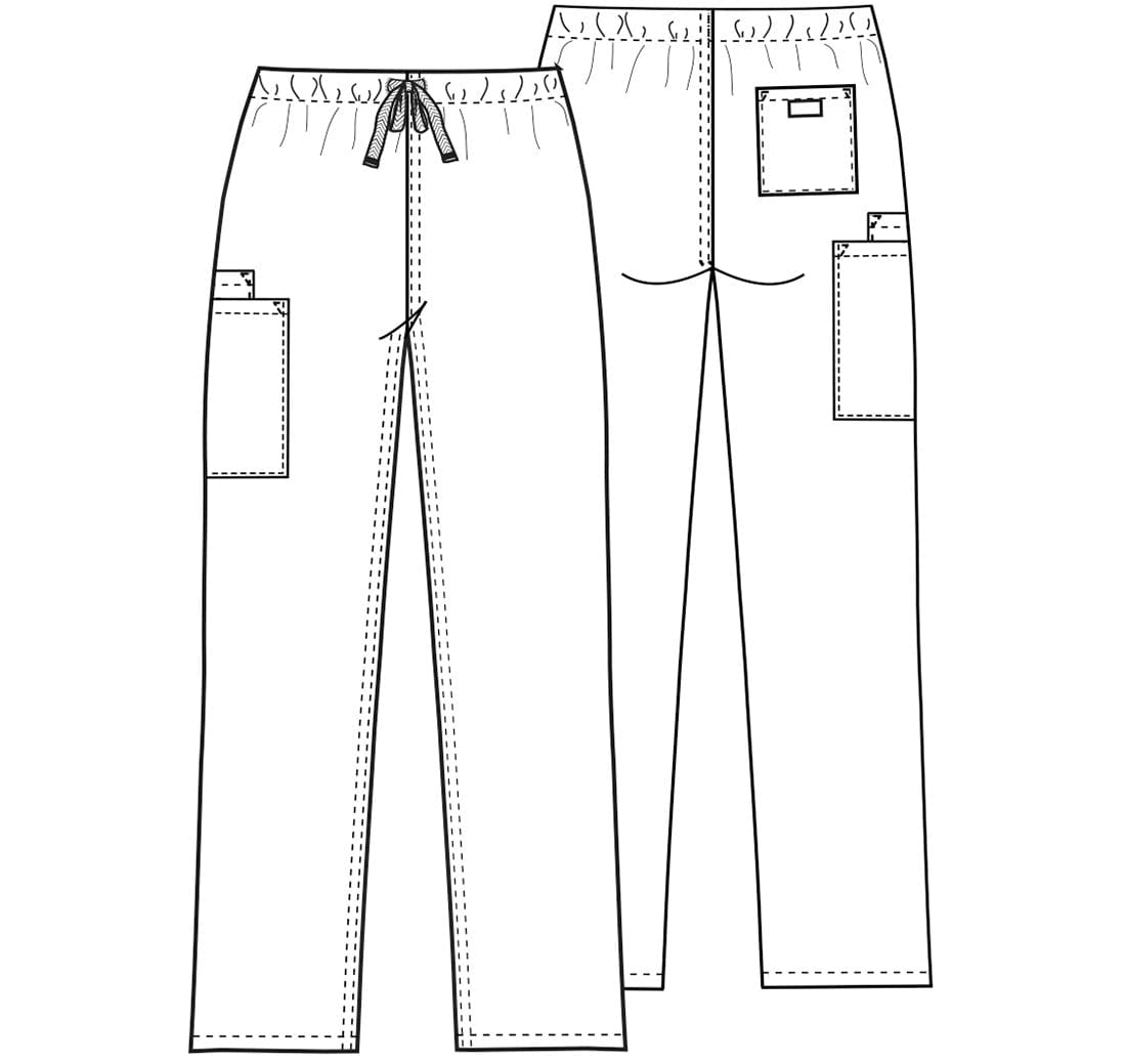 Cherokee Workwear 4100 Scrubs Pants Unisex Drawstring Cargo Khaki