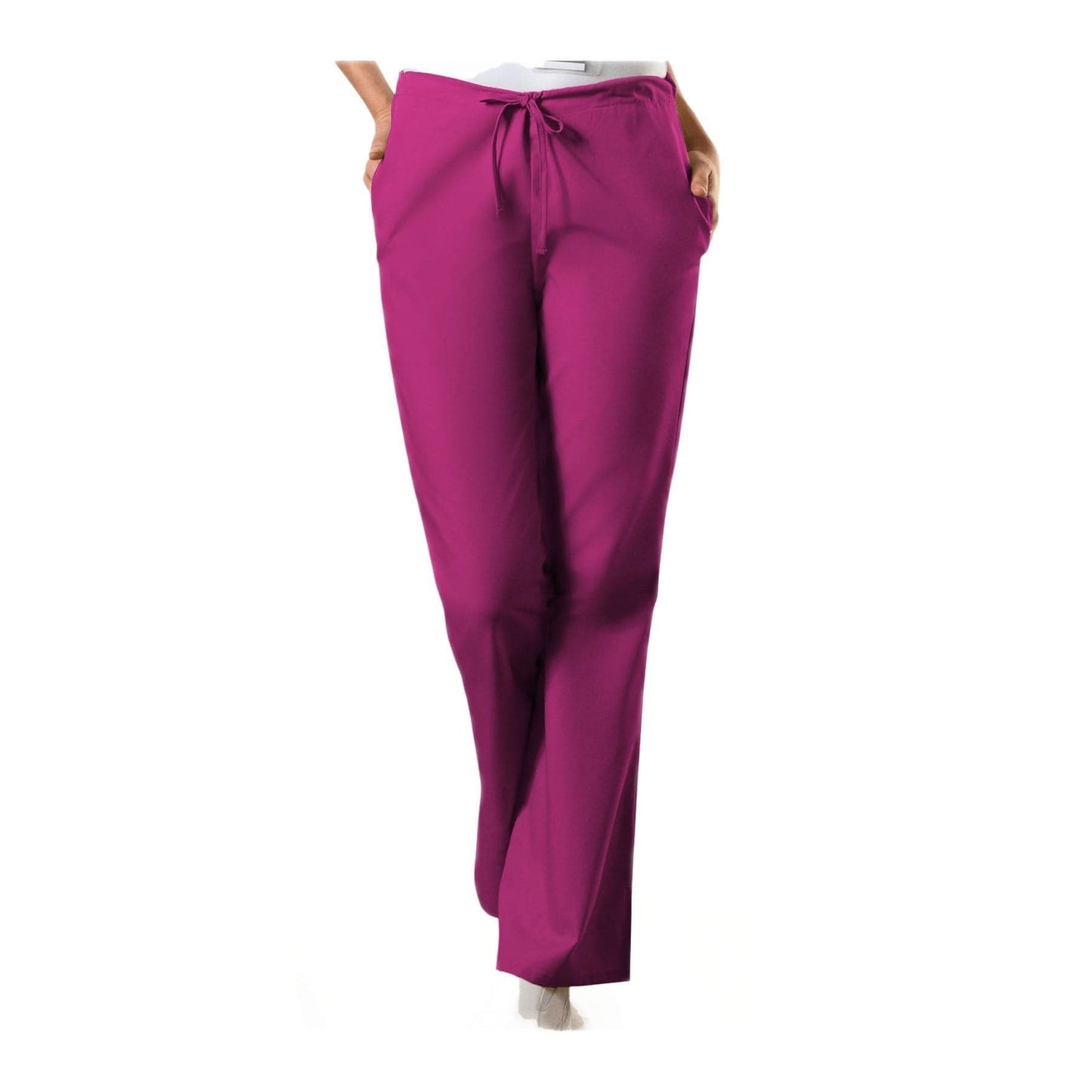 Cherokee Workwear 4101 Scrubs Pants Womens Natural Rise Flare Leg Drawstring Azalea