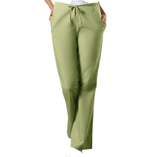 Cherokee Scrubs Pants 2XL / Regular Length Cherokee Workwear 4101 Scrubs Pants Womens Natural Rise Flare Leg Drawstring Sage Green