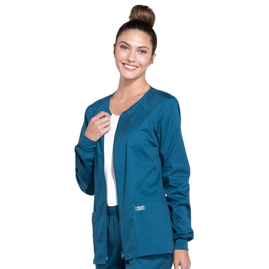PIM-BUN S Cherokee Workwear 4315 Caribbean Blue - Core Stretch Zip Front Jacket