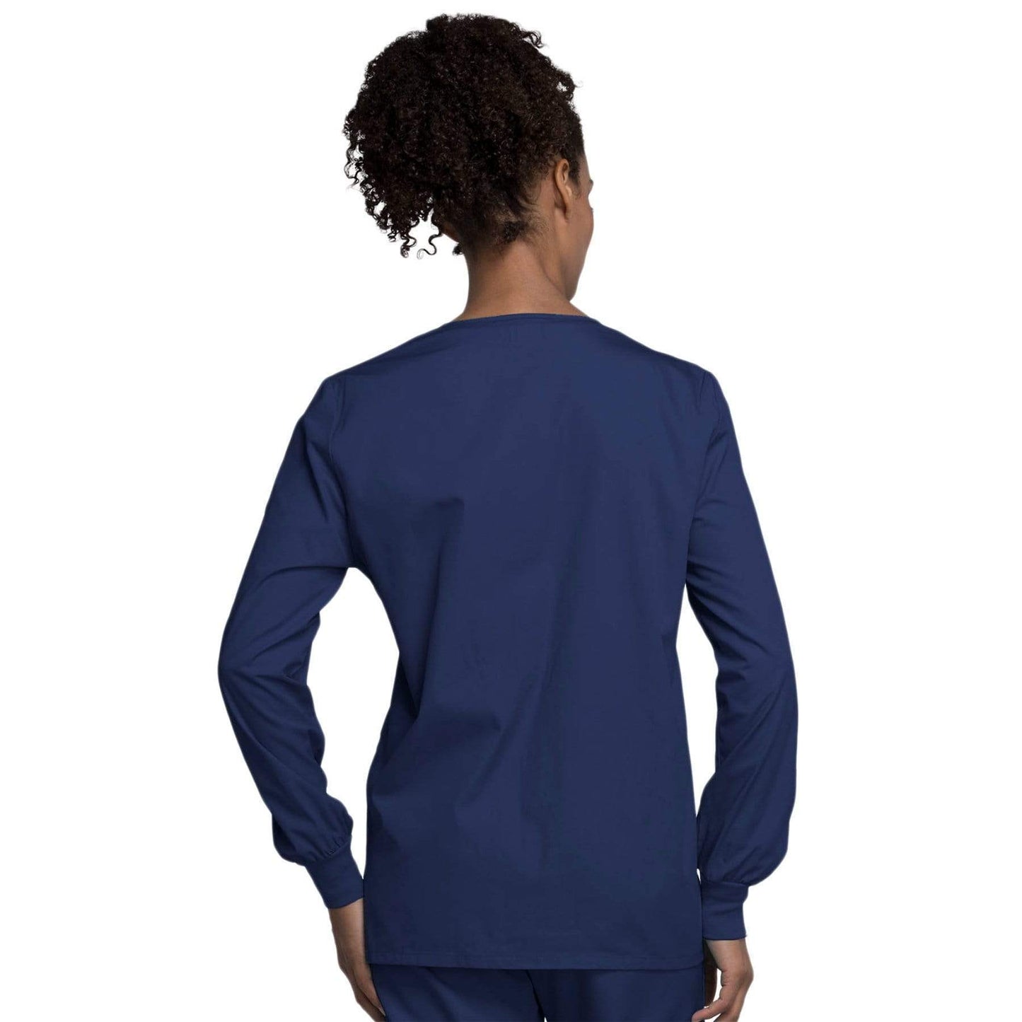Cherokee Scrubs Jacket Cherokee Workwear 4350 Scrubs Jacket Women's Snap Front Warm-Up Navy