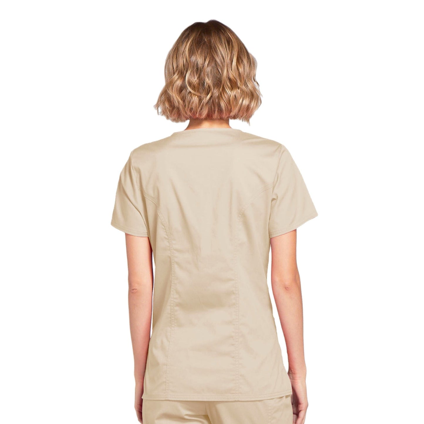 PIM-BUN XS Cherokee Workwear 4728 Khaki - Core Stretch Mock Wrap Top