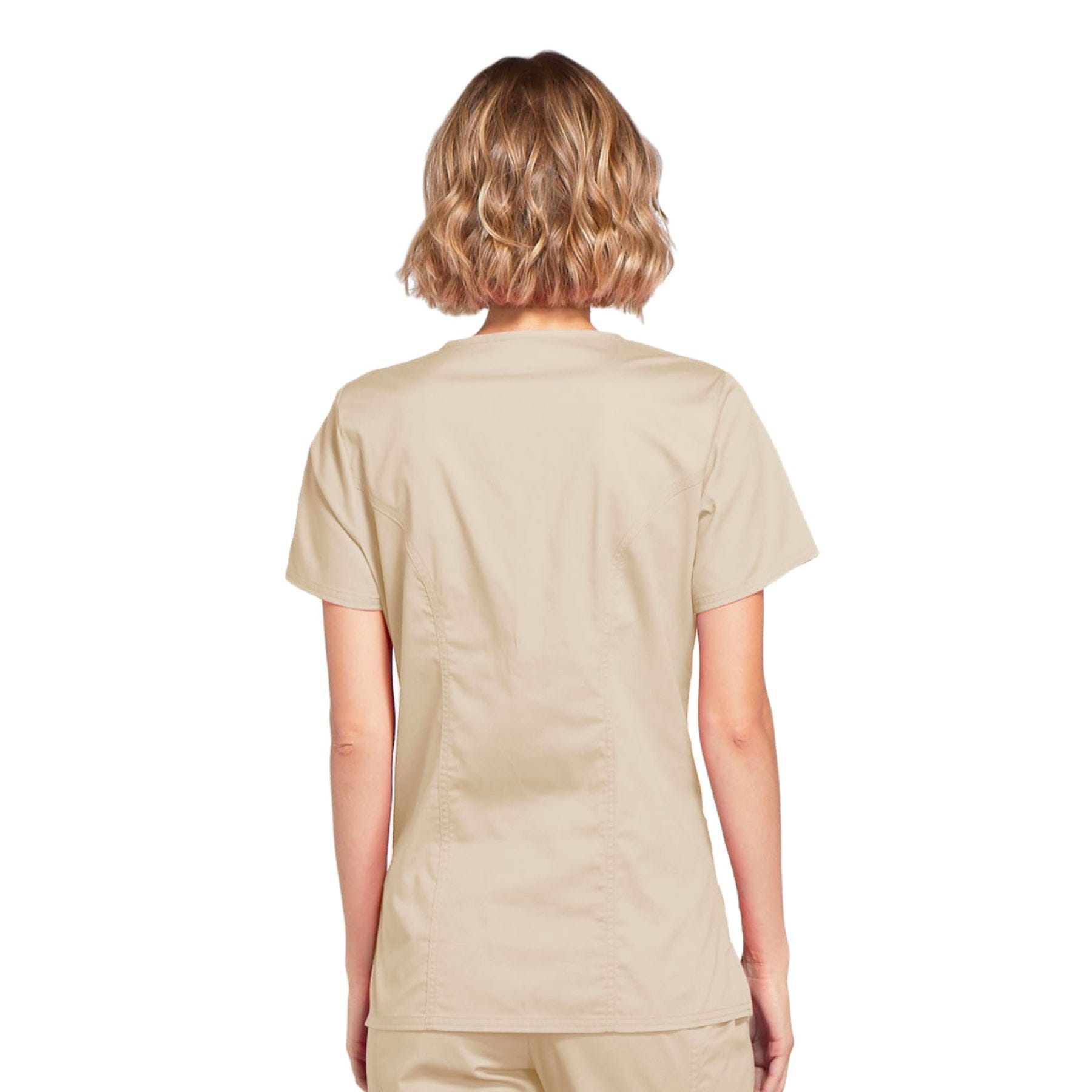 PIM-BUN XS Cherokee Workwear 4728 Khaki - Core Stretch Mock Wrap Top