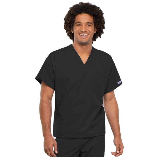 Cherokee Scrubs Top Cherokee Workwear 4777 Scrubs Top Unisex V-Neck Tunic. Black