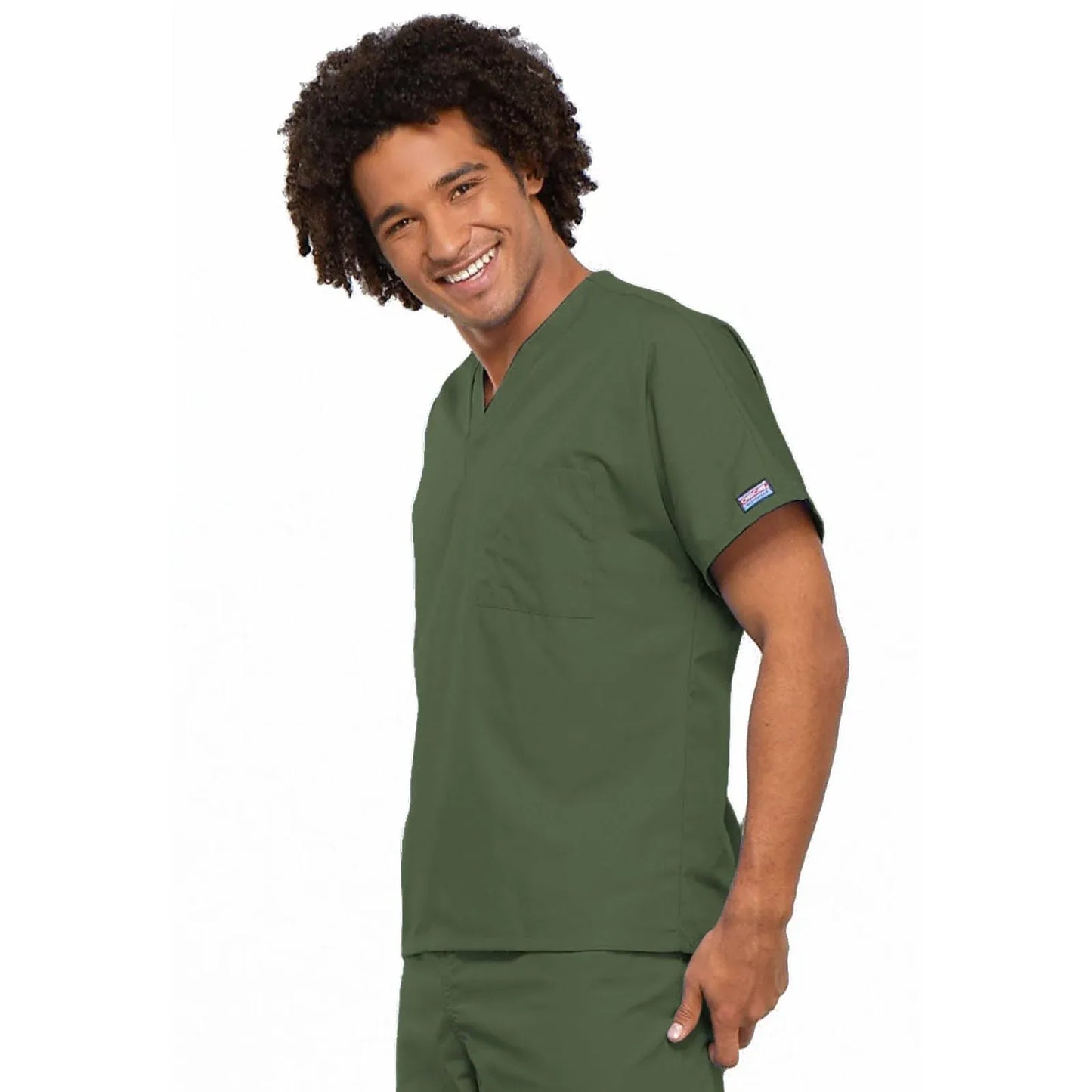 Cherokee Workwear 4777 Scrubs Top Unisex V-Neck Tunic Olive
