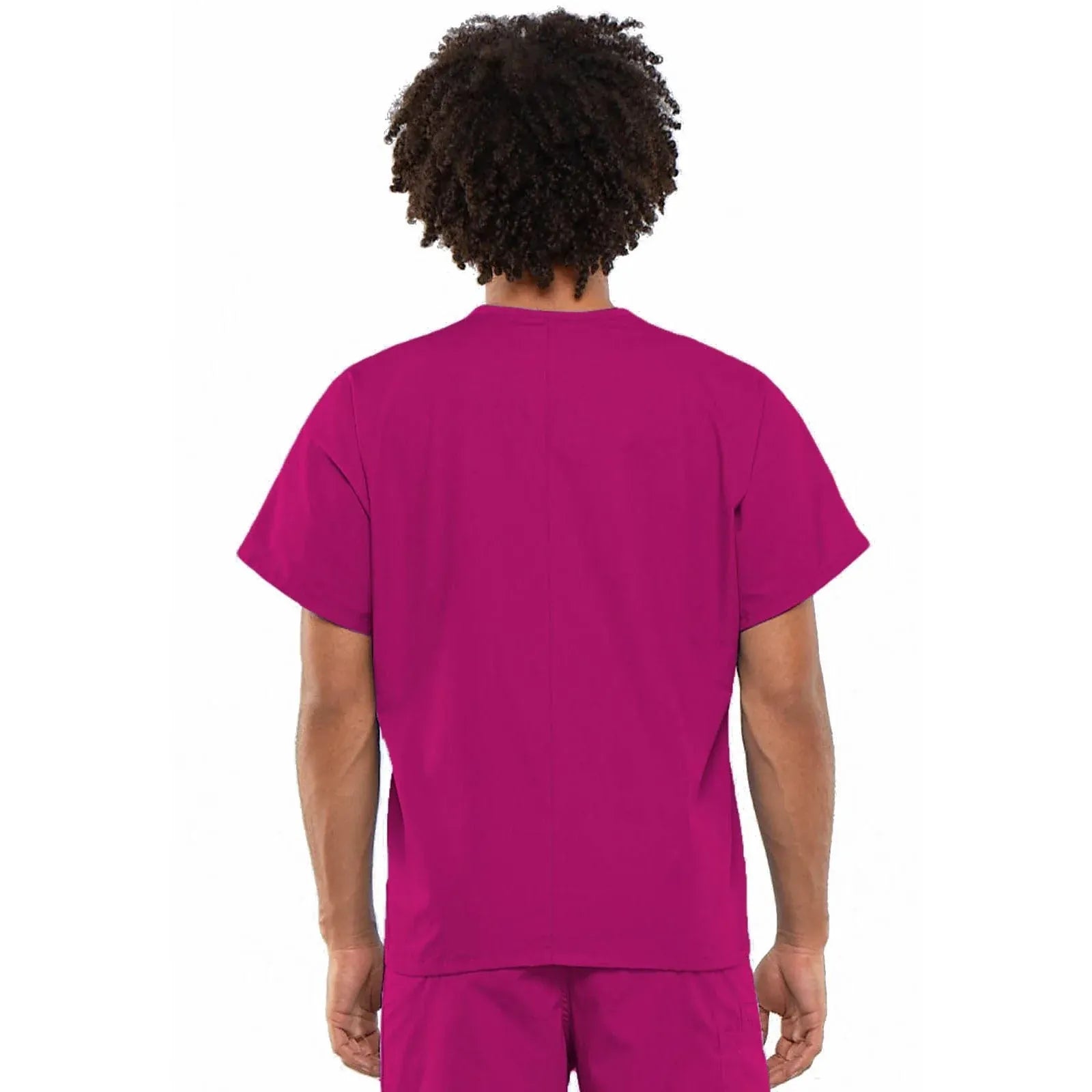 Cherokee Scrubs Top S Cherokee Workwear 4777 Scrubs Top Unisex V-Neck Tunic Raspberry