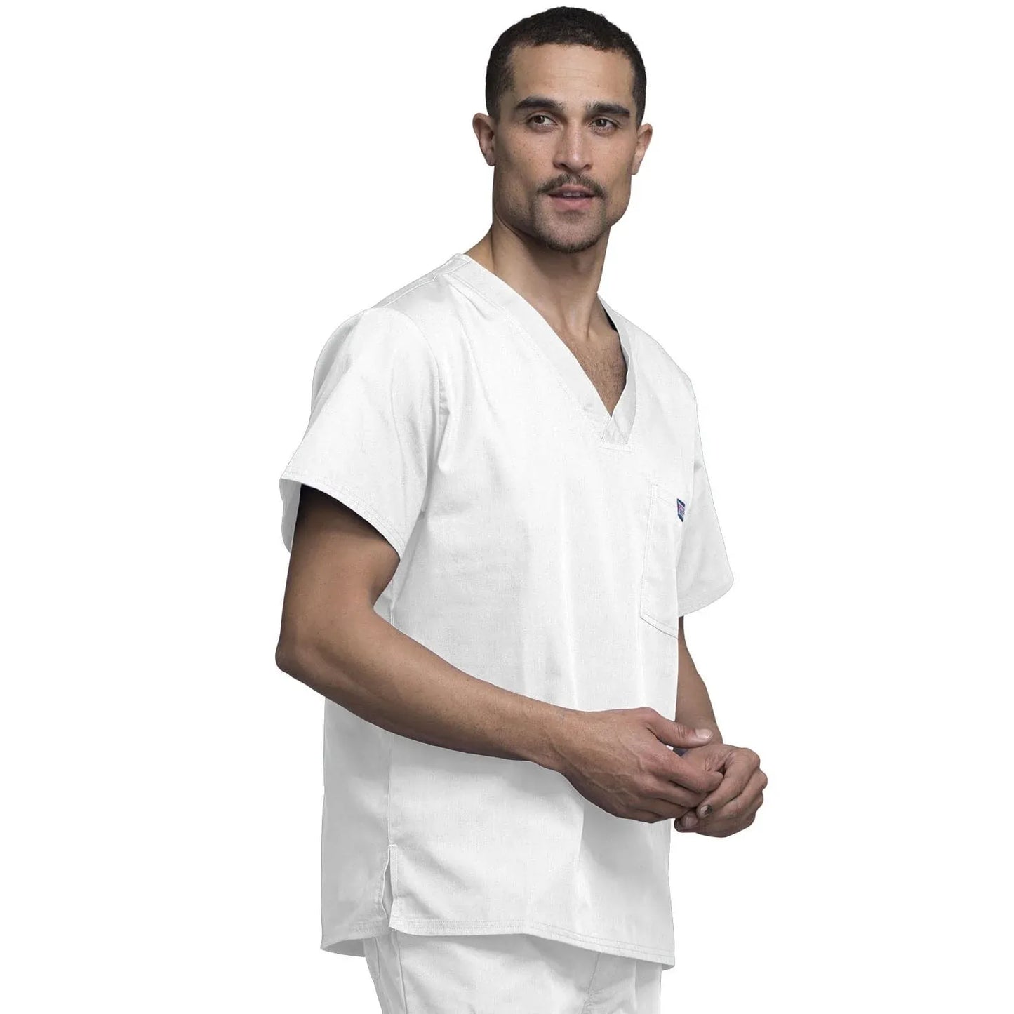Cherokee Scrubs Top S Cherokee Workwear 4789 Scrubs Top Mens V-Neck White