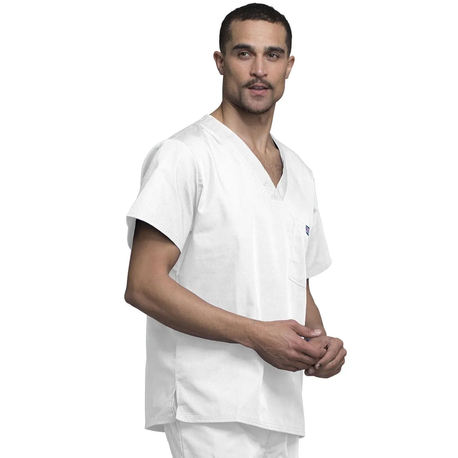 Cherokee Scrubs Top S Cherokee Workwear 4789 Scrubs Top Mens V-Neck White