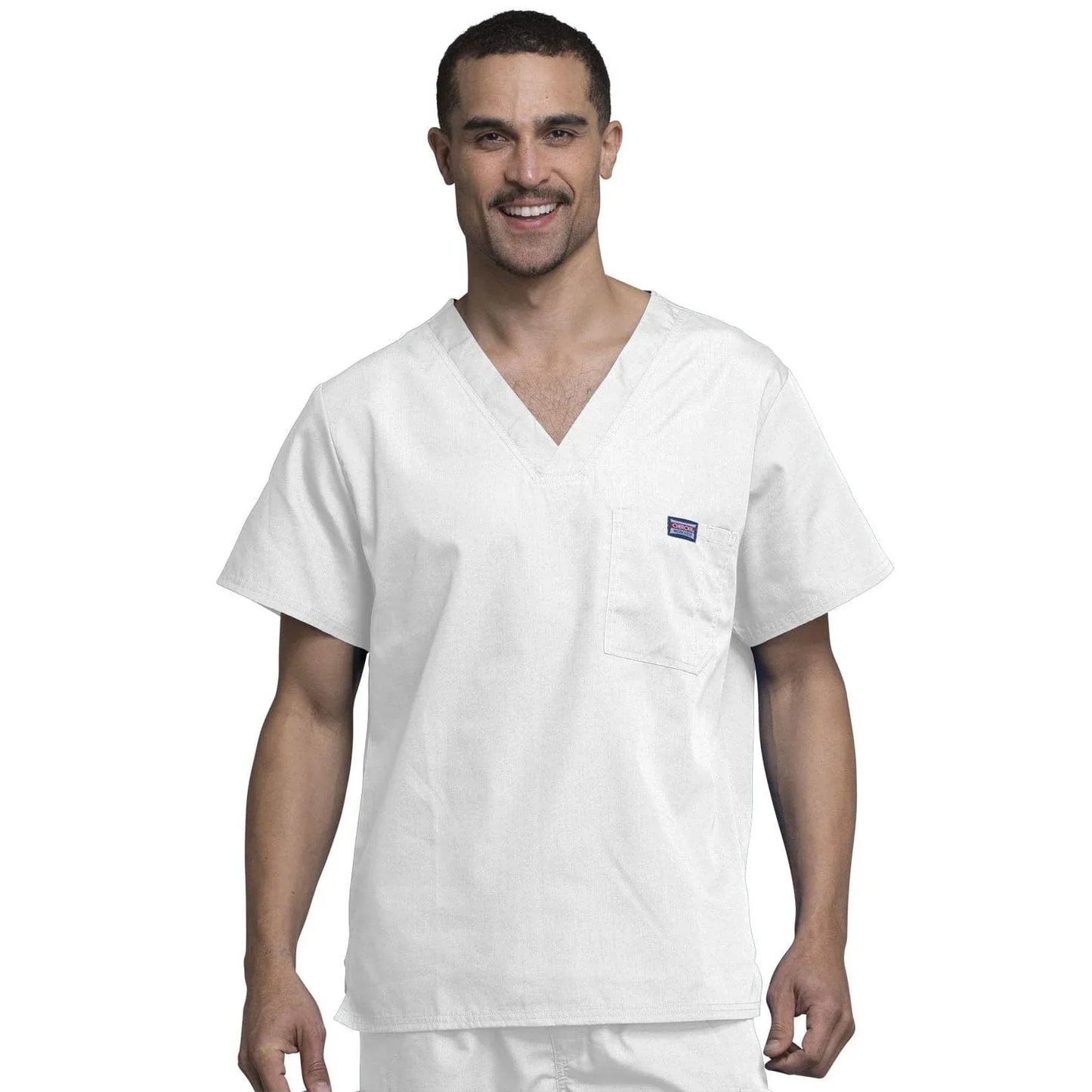 Cherokee Scrubs Top S Cherokee Workwear 4789 Scrubs Top Mens V-Neck White