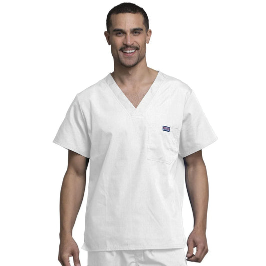 Cherokee Scrubs Top S Cherokee Workwear 4789 Scrubs Top Mens V-Neck White