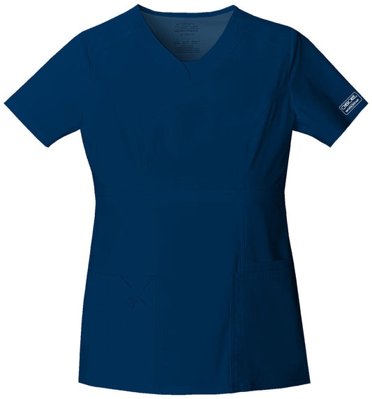 Cherokee Scrubs Top S Cherokee Workwear Core Stretch 24703 Scrubs Top Womens V-Neck Caribbean Blue