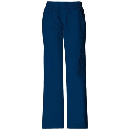 Cherokee Workwear Core Stretch 4005 Scrubs Pants Women's Mid Rise Pull-On Cargo Navy
