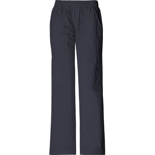 Cherokee Workwear Core Stretch 4005 Scrubs Pants Women's Mid Rise Pull-On Cargo Pewter