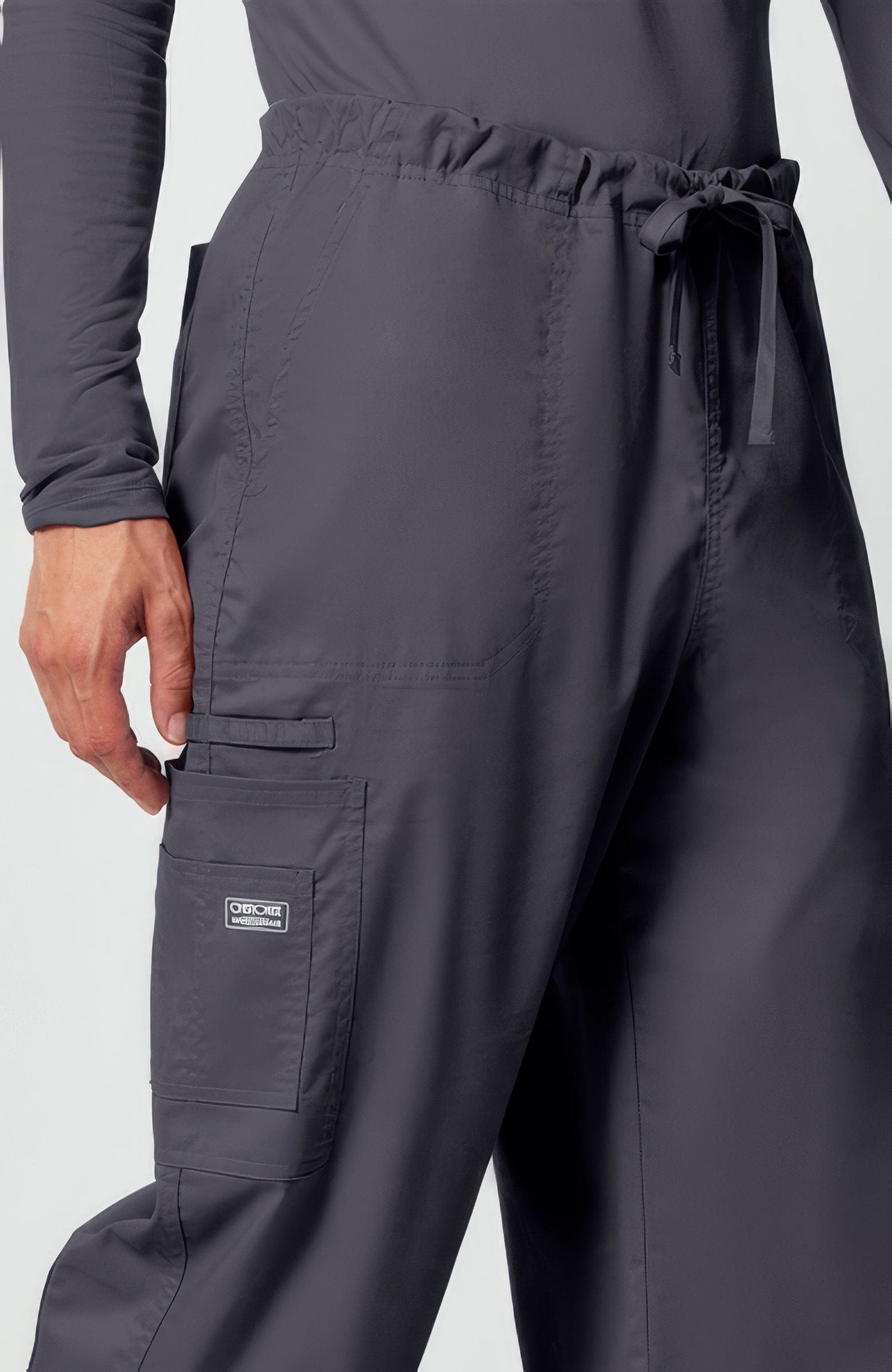 Cherokee Workwear Core Stretch 4043 Scrubs Pants Unisex Drawstring Cargo Pewter - PWTW