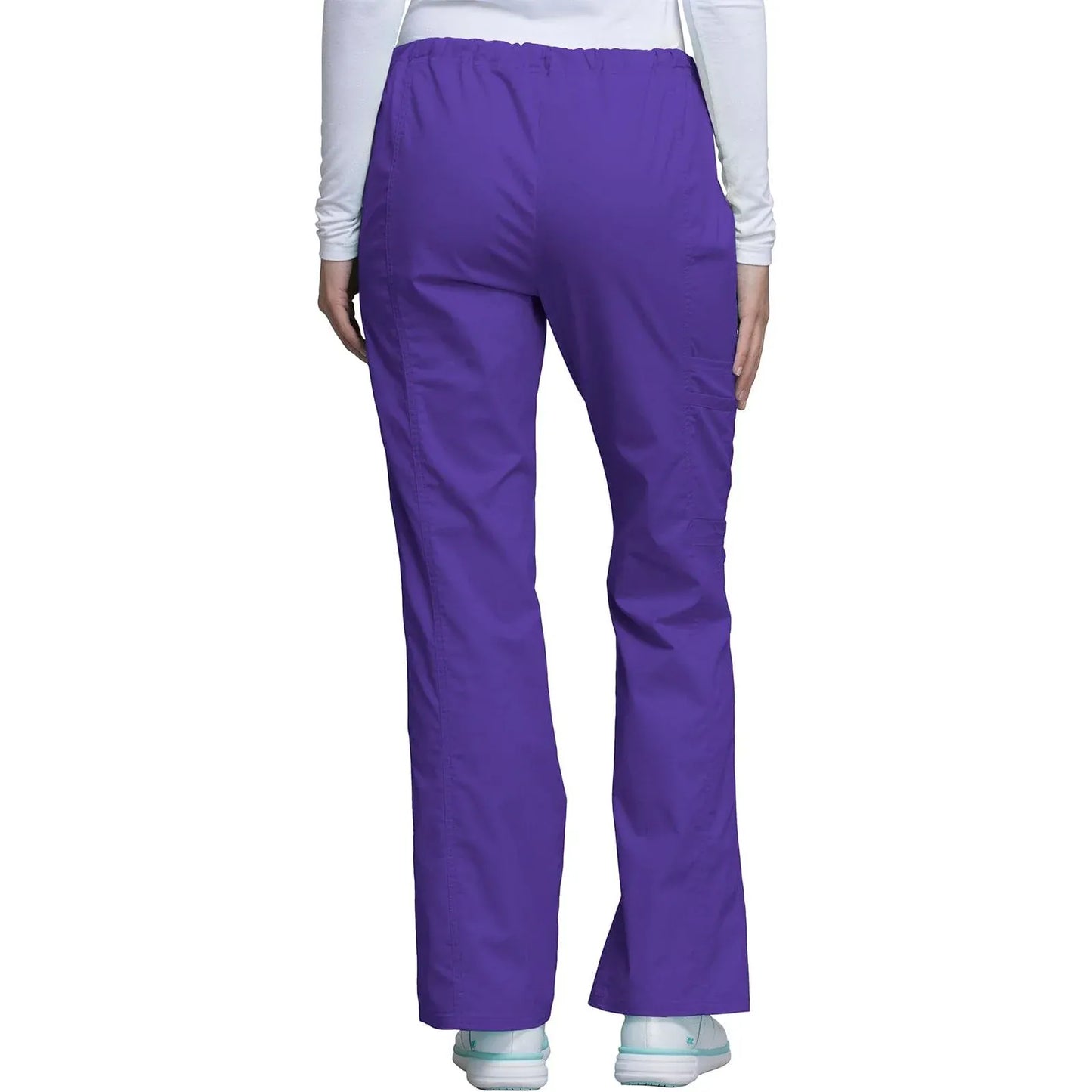 Cherokee Scrubs Pants Cherokee Workwear Core Stretch 4044 Scrubs Pants Womens Mid Rise Drawstring Cargo Grape