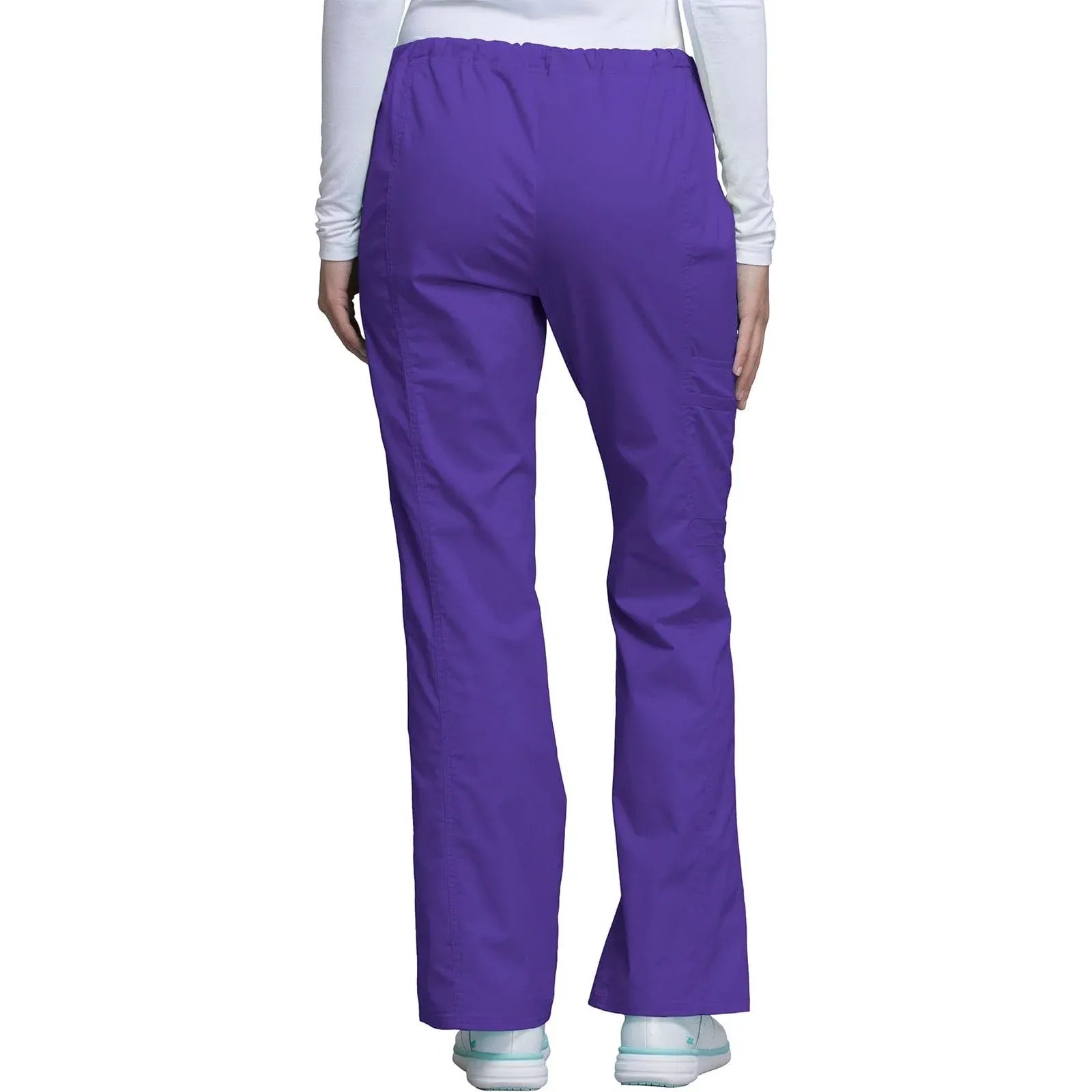 Cherokee Scrubs Pants Cherokee Workwear Core Stretch 4044 Scrubs Pants Womens Mid Rise Drawstring Cargo Grape