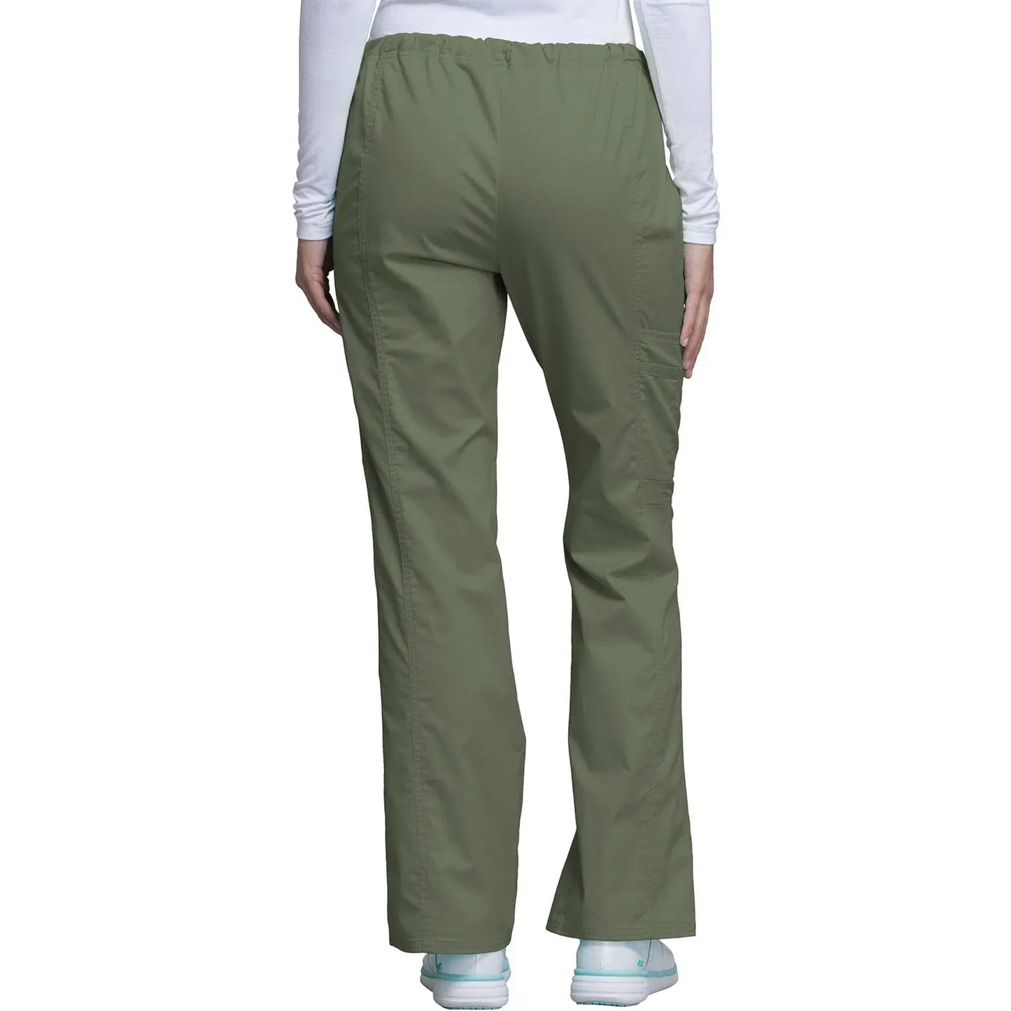 Cherokee Scrubs Pants XL / Regular Cherokee Workwear Core Stretch 4044 Scrubs Pants Womens Mid Rise Drawstring Cargo Olive
