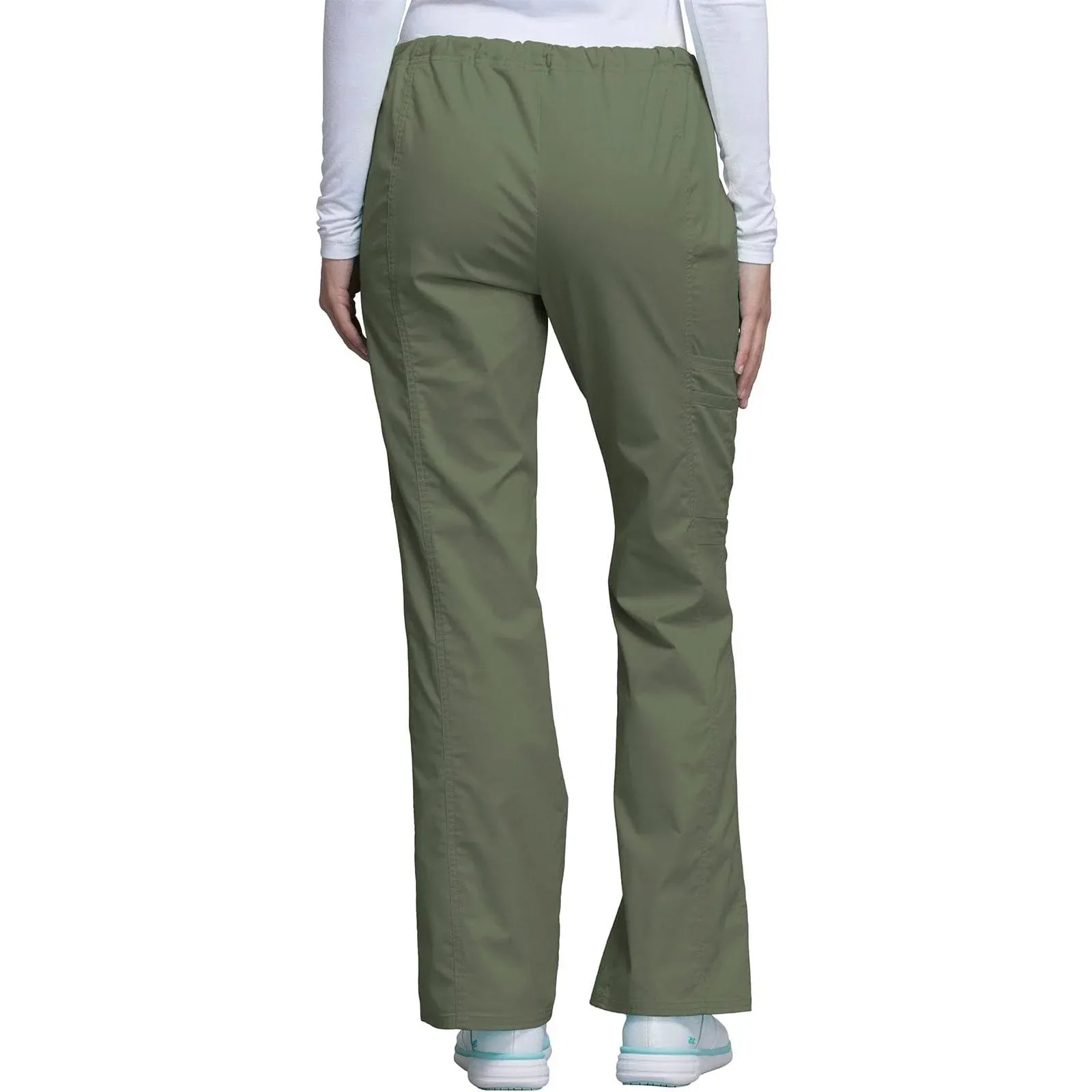 Cherokee Scrubs Pants XL / Regular Cherokee Workwear Core Stretch 4044 Scrubs Pants Womens Mid Rise Drawstring Cargo Olive