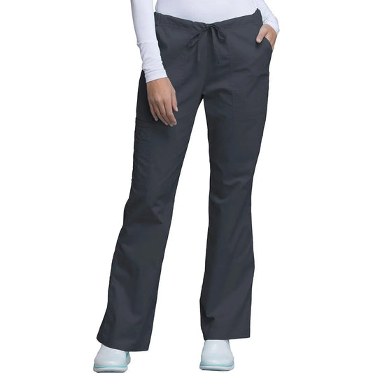Cherokee Scrubs Pants 2XL / Regular Cherokee Workwear Core Stretch 4044 Scrubs Pants Womens Mid Rise Drawstring Cargo Pewter