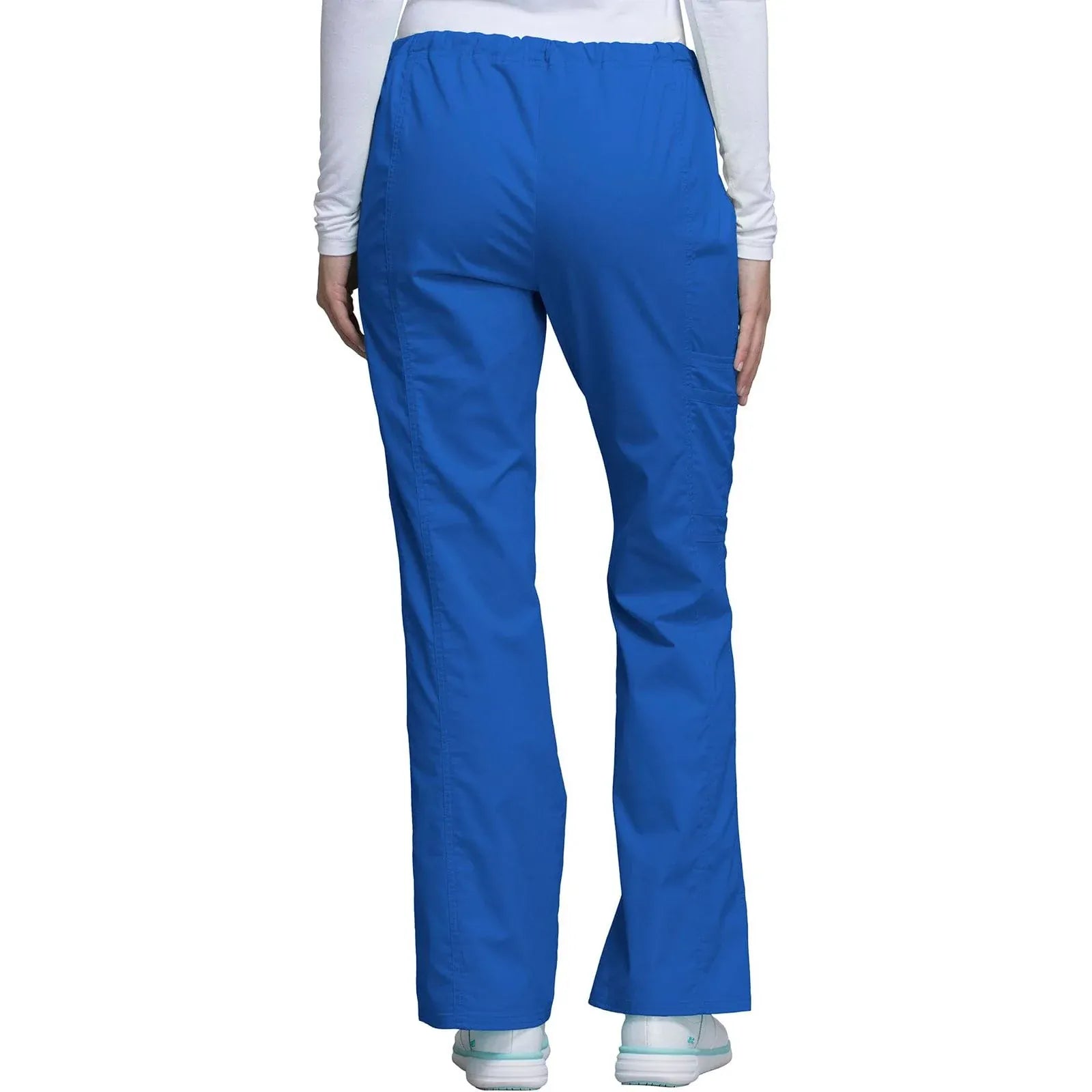Cherokee Scrubs Pants Cherokee Workwear Core Stretch 4044 Scrubs Pants Womens Mid Rise Drawstring Cargo Royal