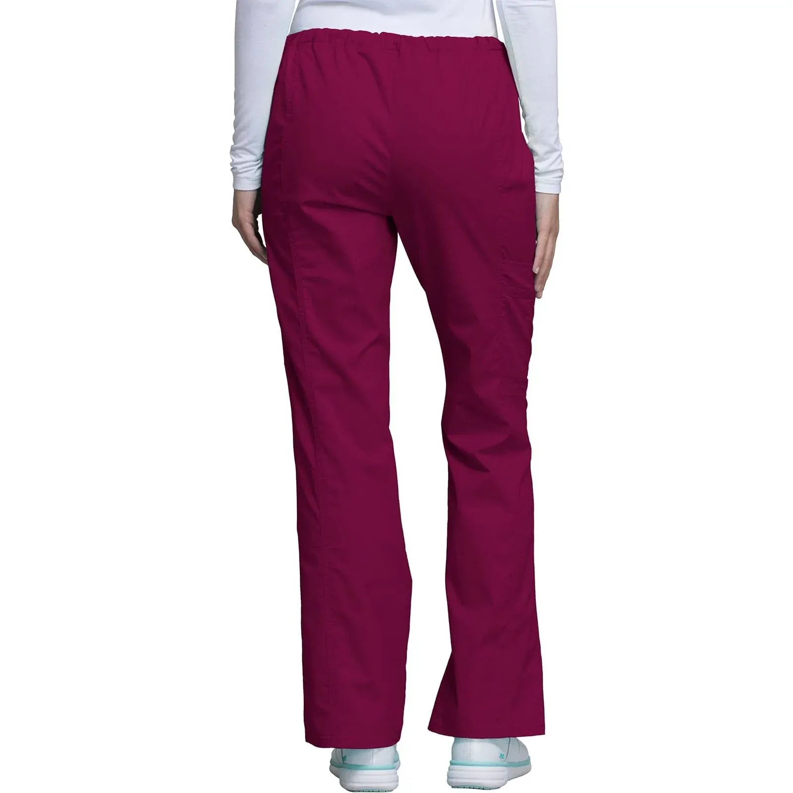 Cherokee Scrubs Pants Cherokee Workwear Core Stretch 4044 Scrubs Pants Womens Mid Rise Drawstring Cargo Wine