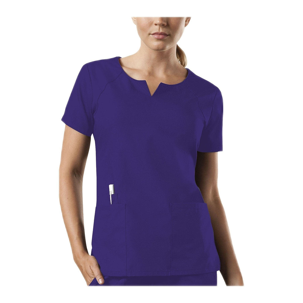 Cherokee Workwear Modern Classic Scrub Top Grape