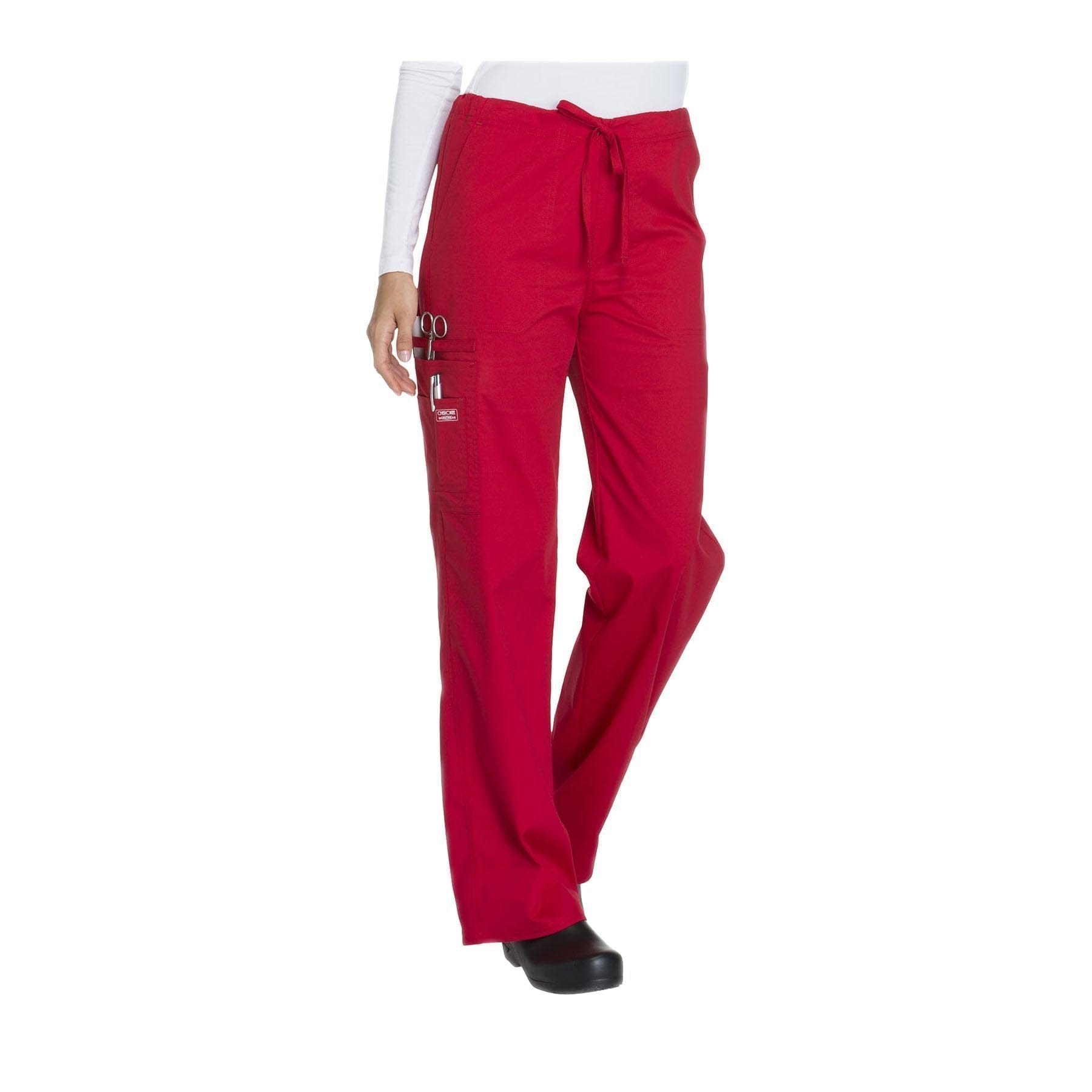 Cherokee Pant S / Regular Cherokee Workwear Pant WW Core Stretch Unisex Unisex Drawstring Cargo Pant Red