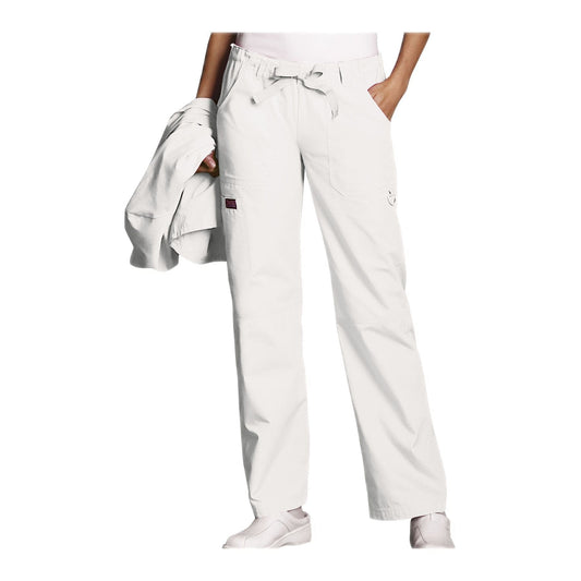 Cherokee Pant Cherokee Workwear Pant WW Low Rise Drawstring Cargo Pant White