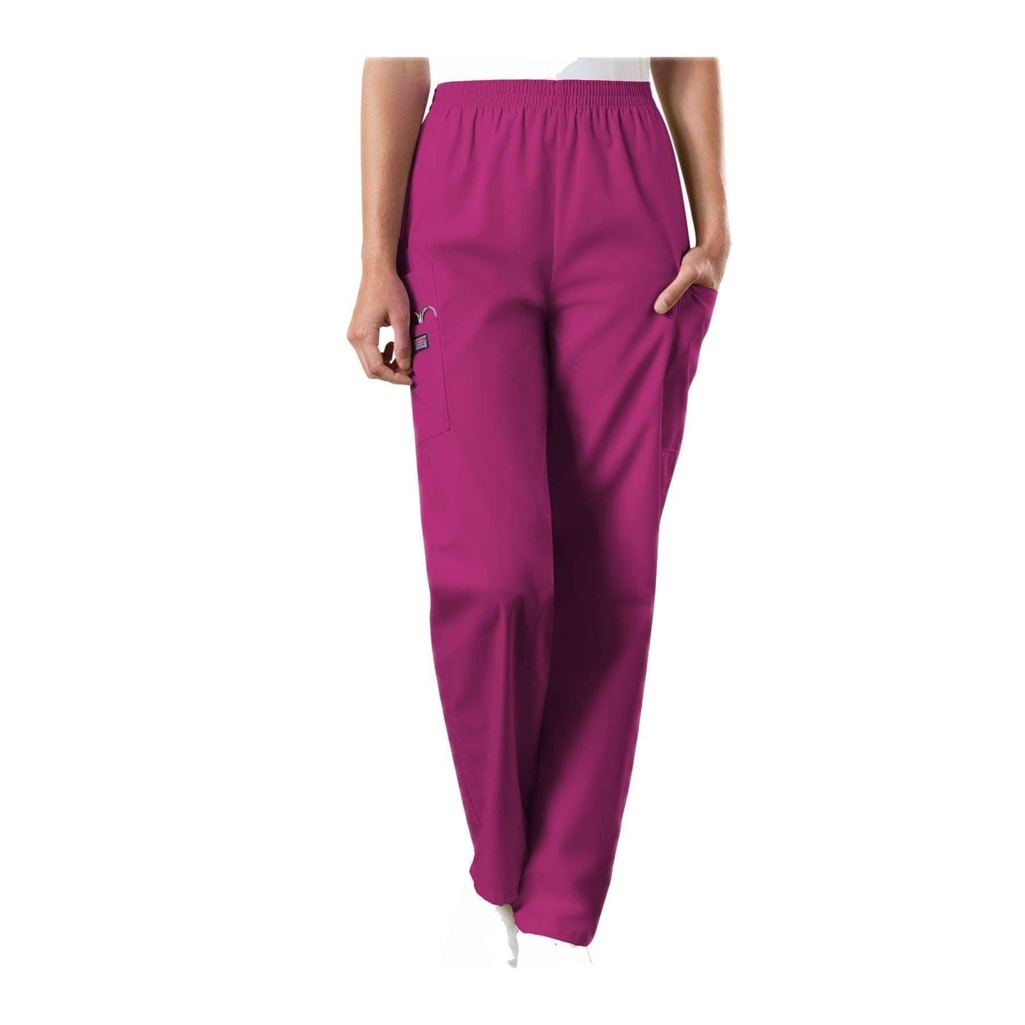 Cherokee Workwear Pant WW Natural Rise Tapered Pull-On Cargo Pant Azalea