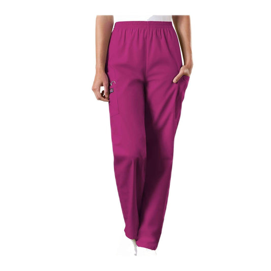 Cherokee Workwear Pant WW Natural Rise Tapered Pull-On Cargo Pant Azalea