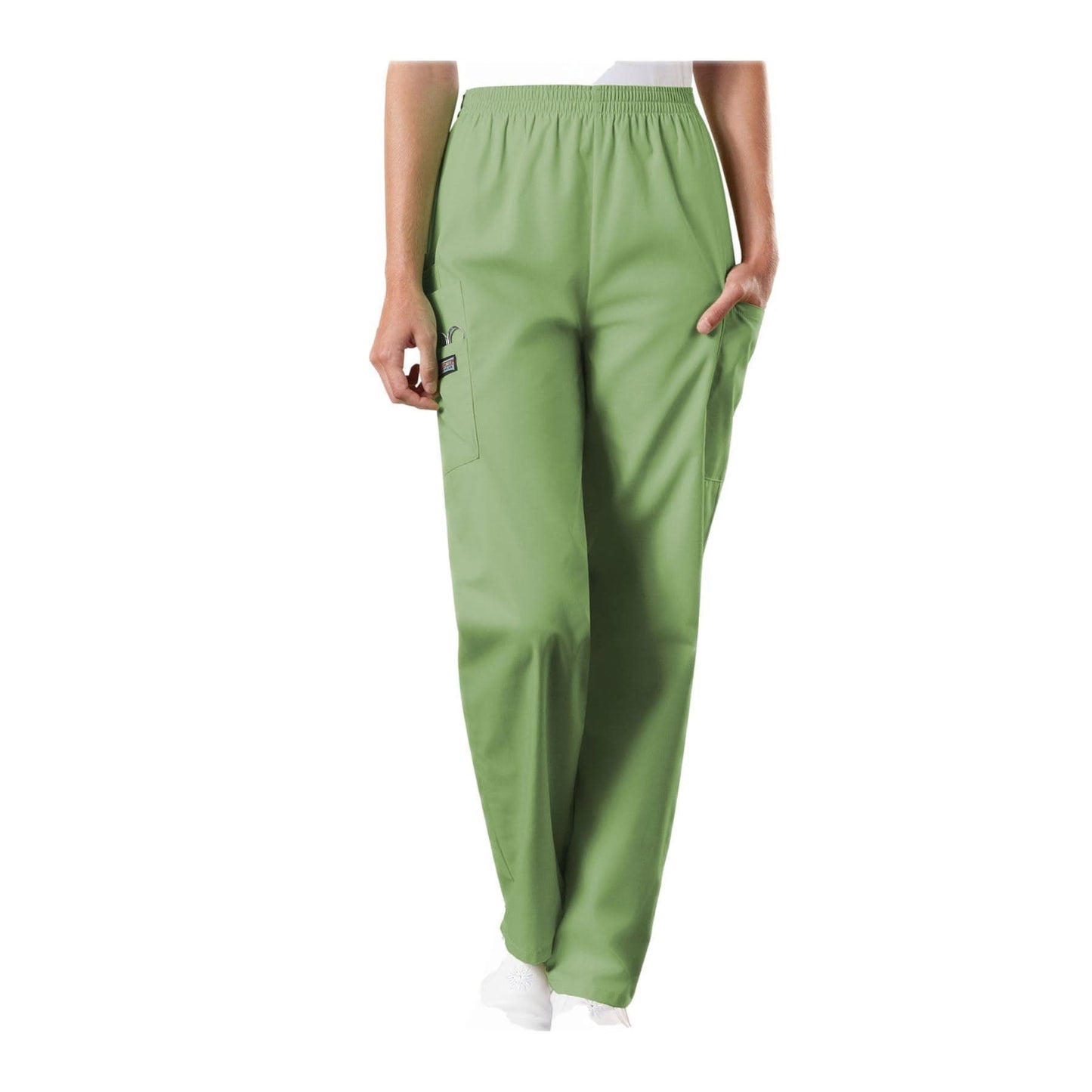 Cherokee Workwear Pant WW Natural Rise Tapered Pull-On Cargo Pant Sage Green