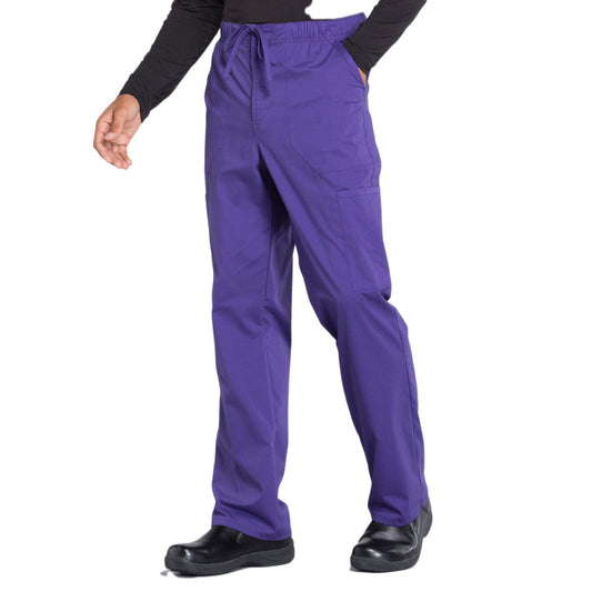Cherokee Scrubs Pants S / Regular Length Cherokee Workwear Professionals WW190 Scrubs Pants Mens Tapered Leg Drawstring Cargo Grape