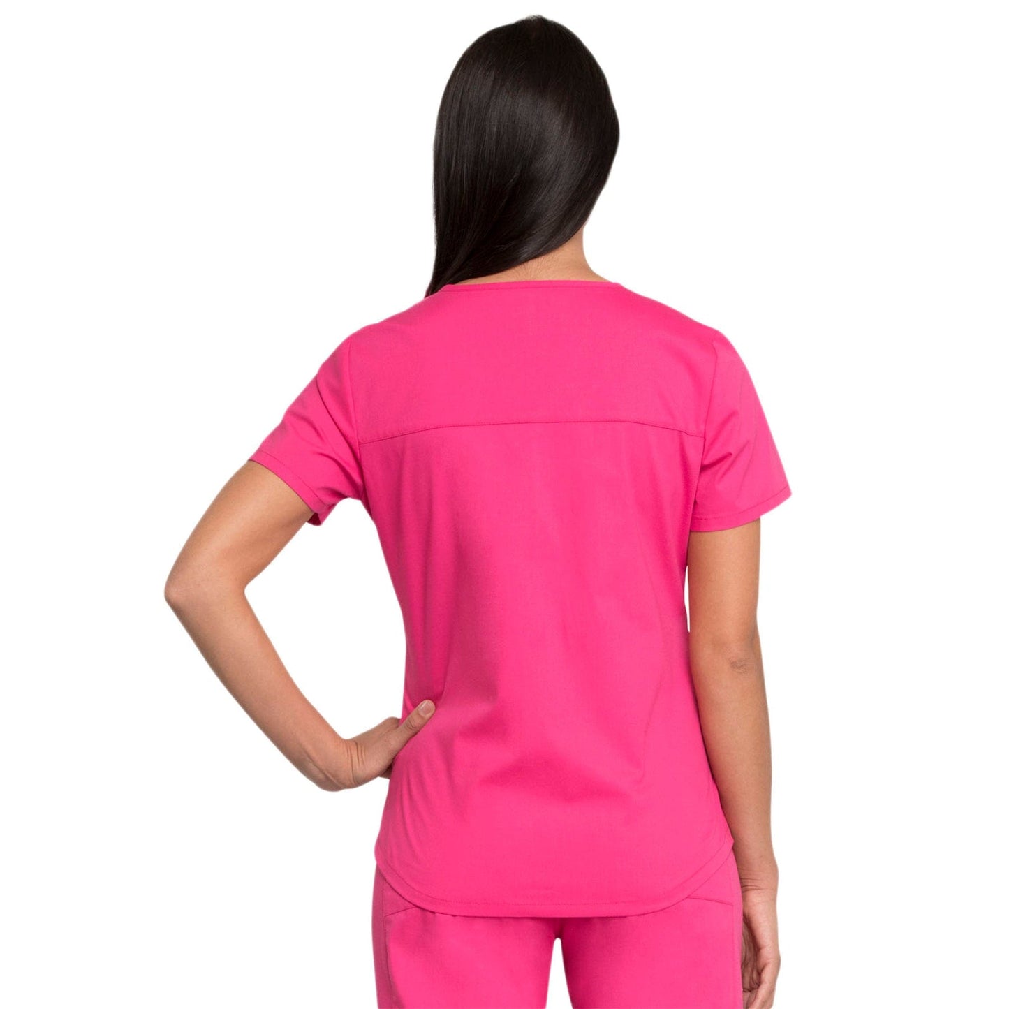 Cherokee Scrubs Top Cherokee Workwear Professionals WW665 Scrubs Top Womens V-Neck Electric Pink